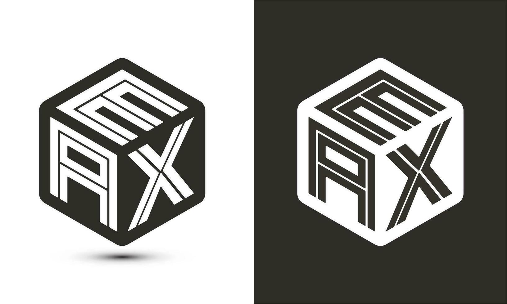 eax Brief Logo Design mit Illustrator Würfel Logo, Vektor Logo modern Alphabet Schriftart Überlappung Stil.
