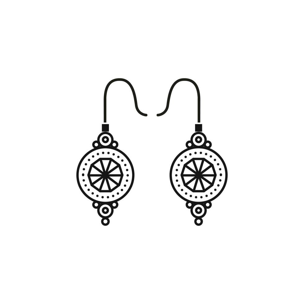örhängen indisk stil kvinnor Smycken ikon symbol illustration design vektor