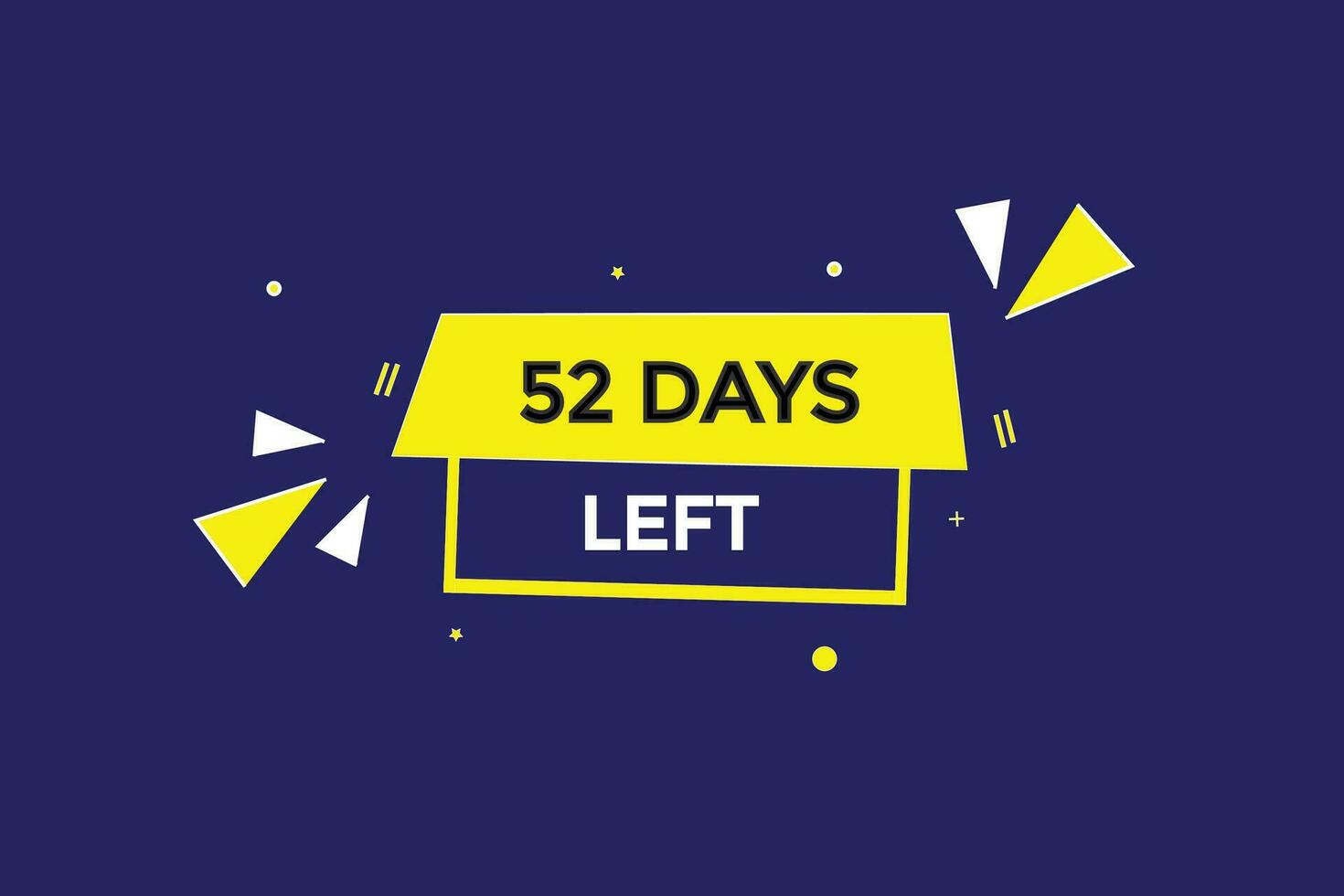 52 Tage, links Countdown zu gehen einer Zeit Vorlage,52 Tag Countdown links Banner Etikette Taste vektor
