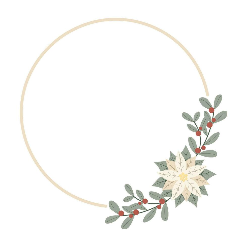 jul ram med vit julstjärna flower.design för ny år och jul kort, scrapbooking, klistermärken, planerare, inbjudningar vektor