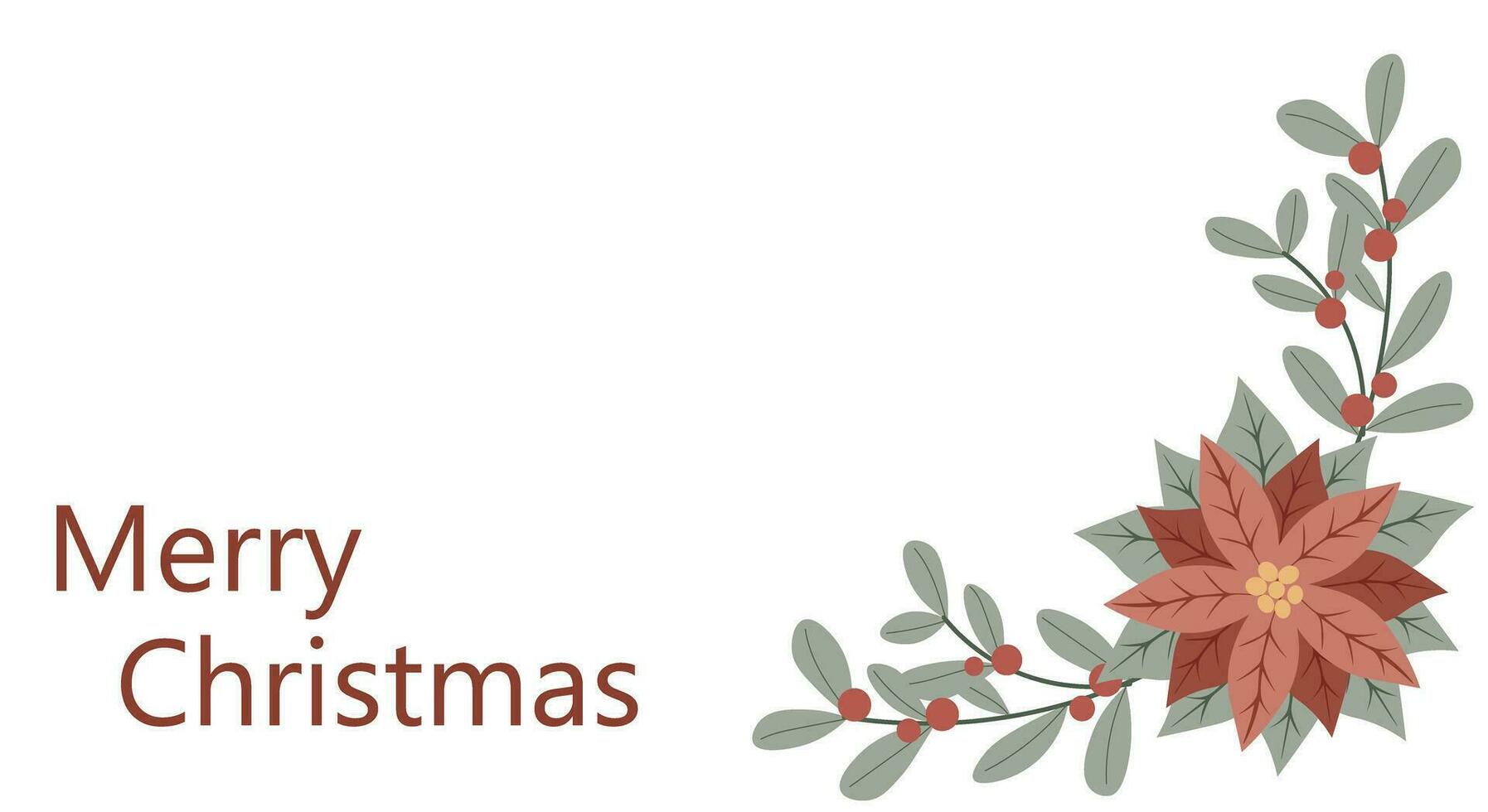 Postkarte fröhlich Weihnachten. Weihnachten Winter Banner mit rot Blume Weihnachtsstern . perfekt zum Gruß Karte Design vektor