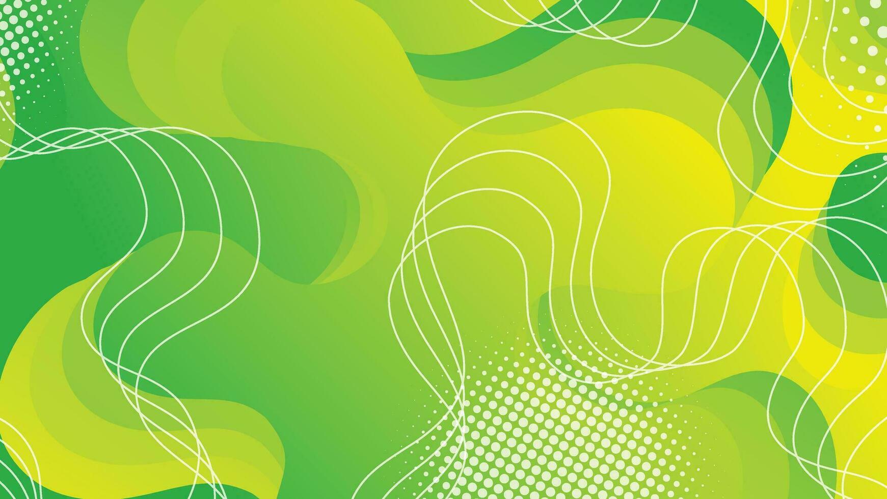 abstrakt flytande Vinka bakgrund med grön Färg bakgrund vektor
