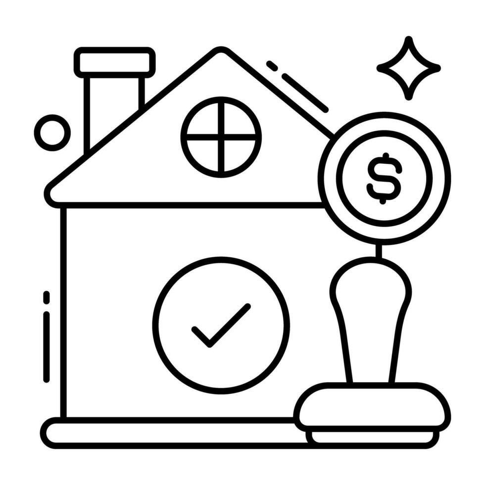 ett ikon design av auktoriserad hus lån vektor