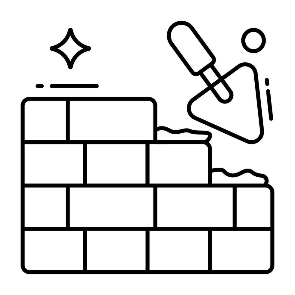 en perfekt designikon för väggkonstruktion vektor