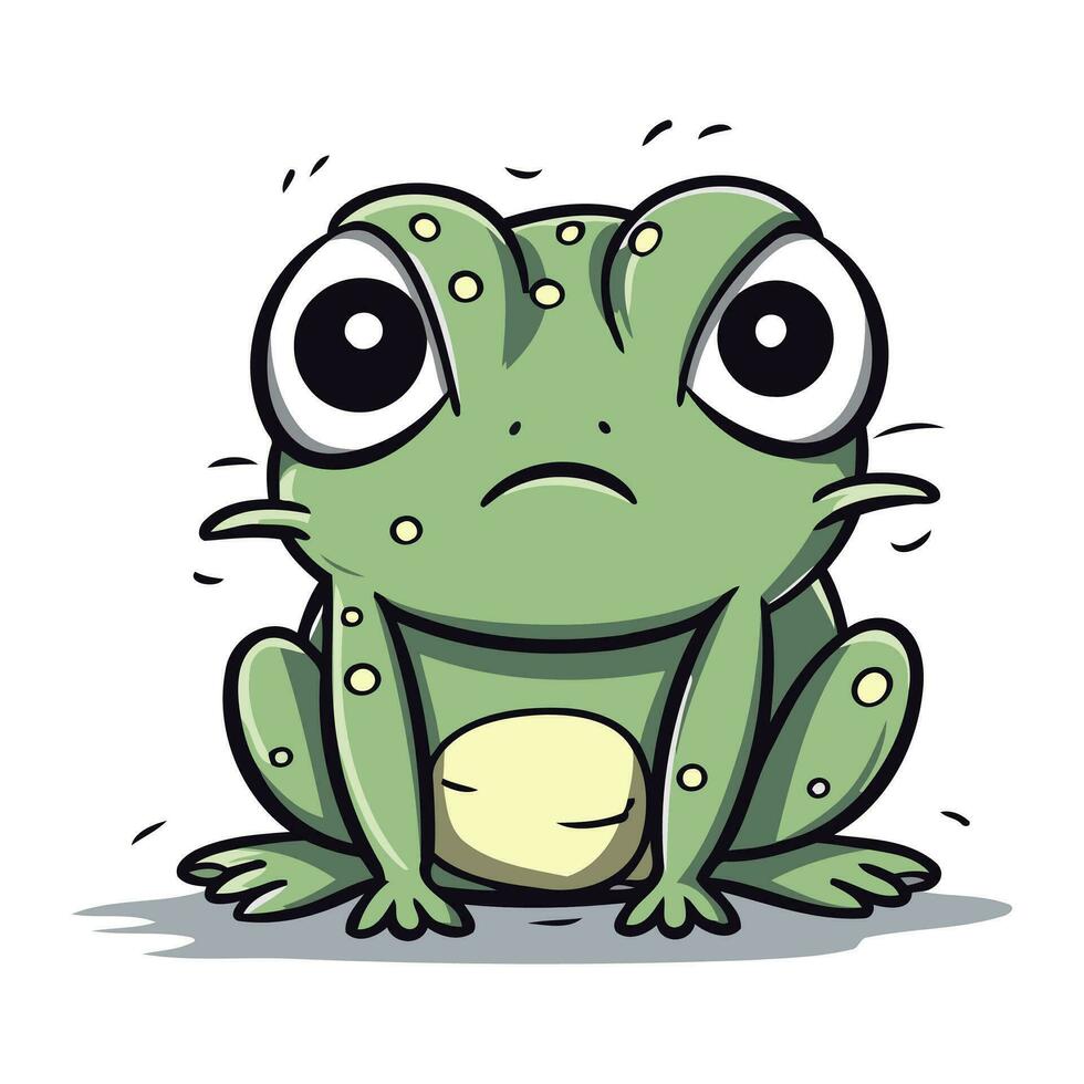 Frosch Karikatur Maskottchen Charakter mit traurig Gesicht Vektor Illustration