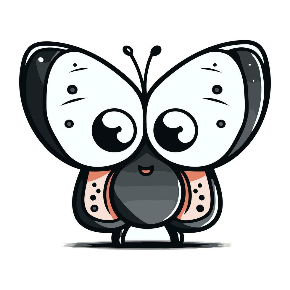 Schmetterling süß Karikatur Maskottchen Charakter Vektor Illustration