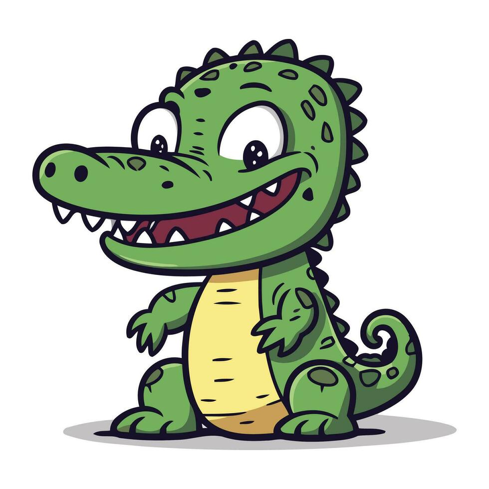 Krokodil Karikatur Maskottchen Charakter Vektor Illustration.