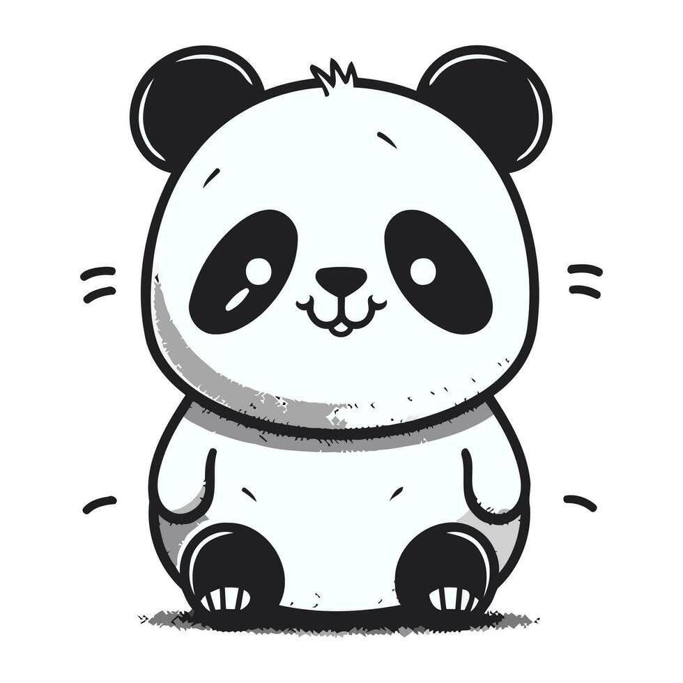 süß Karikatur Panda Sitzung auf Weiß Hintergrund. Vektor Illustration.