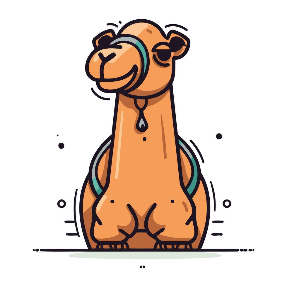 kamel ikon. vektor illustration av kamel i platt linje stil.