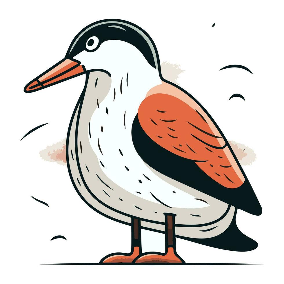 Vektor Illustration von ein Vogel. isoliert auf ein Weiß Hintergrund.