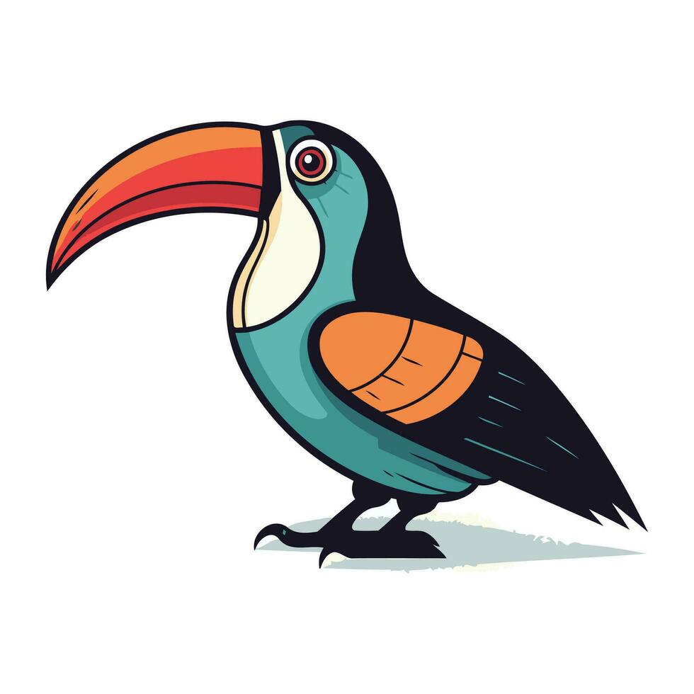 toucan fågel. tecknad serie vektor illustration isolerat på vit bakgrund.