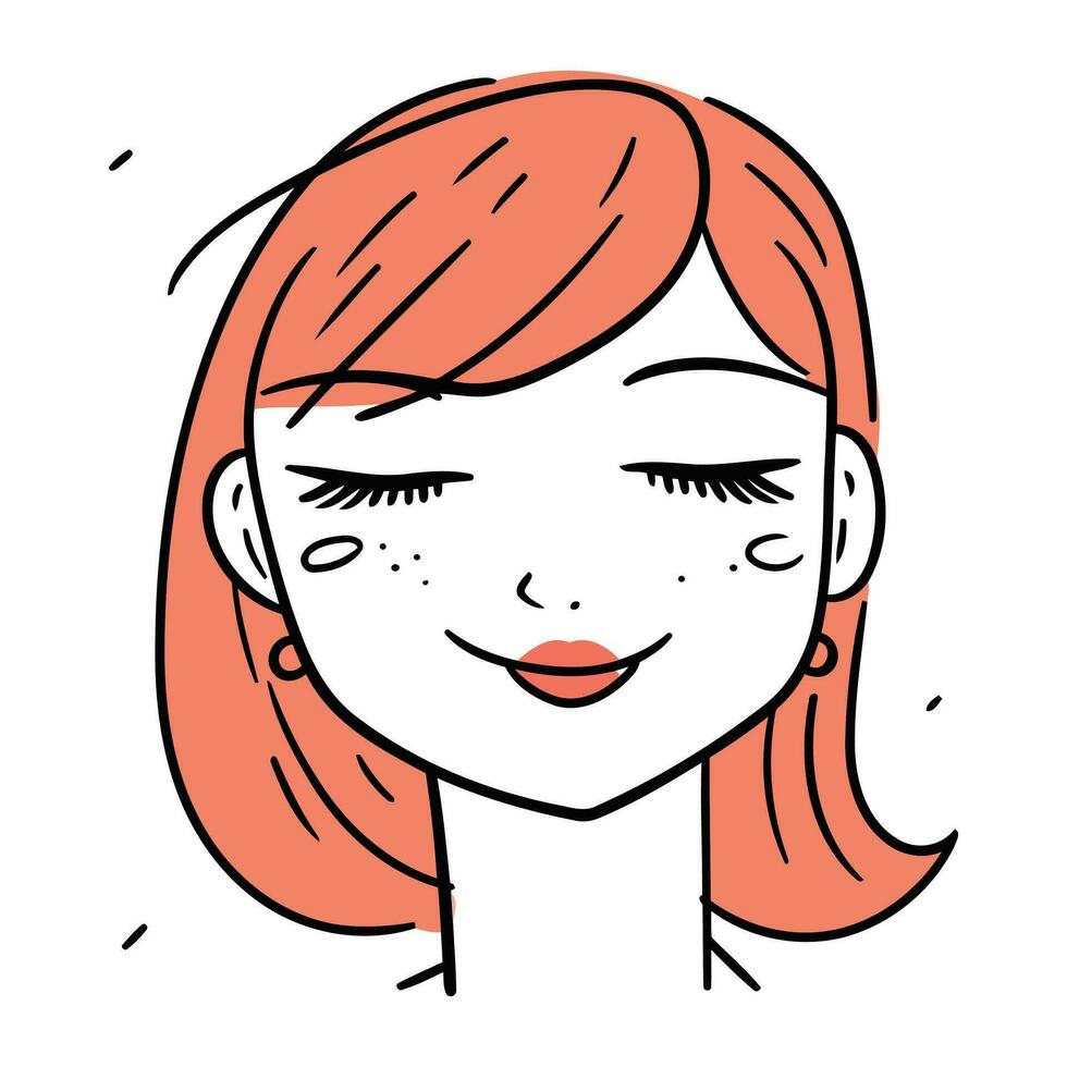 illustration av en ung kvinna med finnar på henne ansikte. vektor