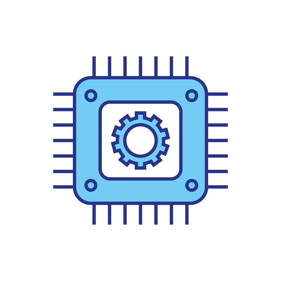 isoliertes Zahnrad- und Motherboard-Vektordesign vektor