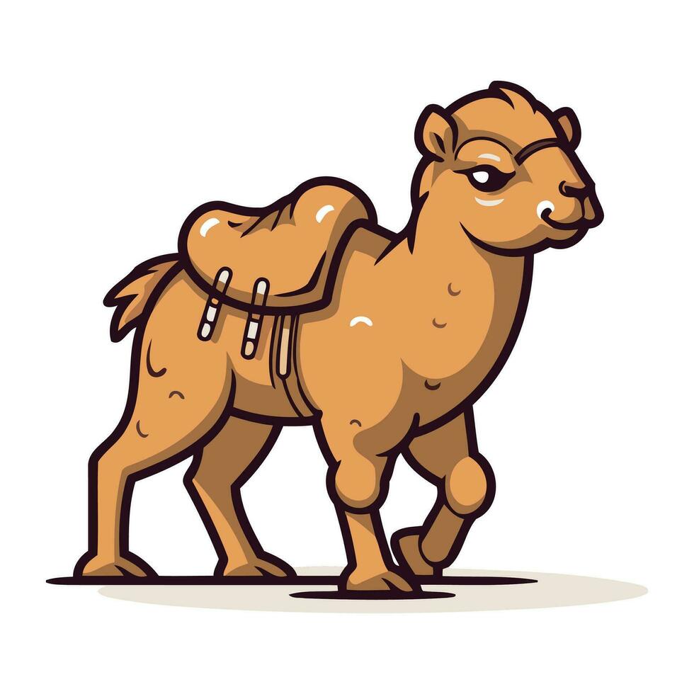 kamel. vektor illustration av en kamel på en vit bakgrund.