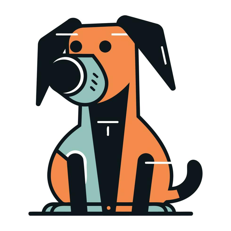 söt tecknad serie hund. vektor illustration av en hund i platt stil.