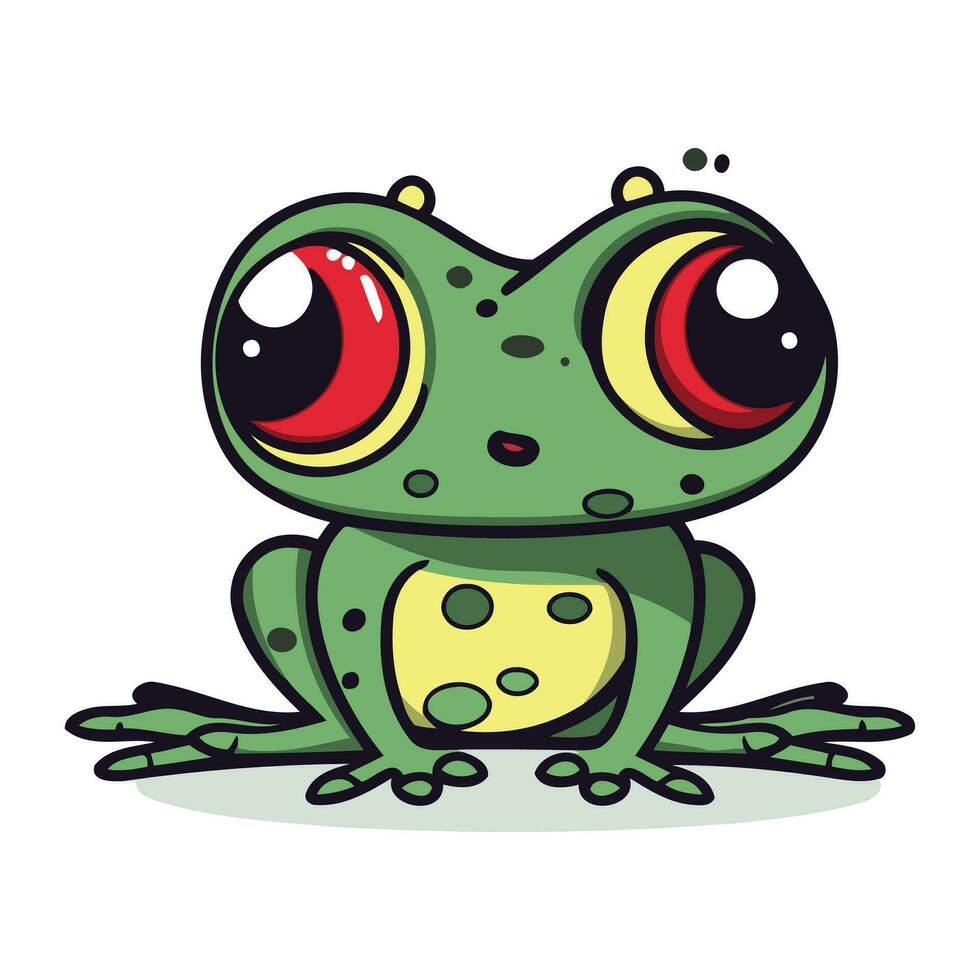 süß Karikatur Frosch. Vektor Illustration. isoliert auf Weiß Hintergrund.