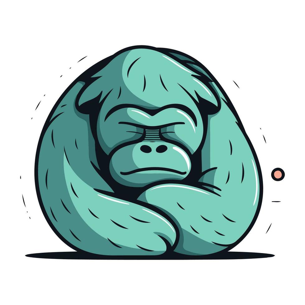 vektor illustration av arg gorilla. tecknad serie stil. isolerat på vit bakgrund.