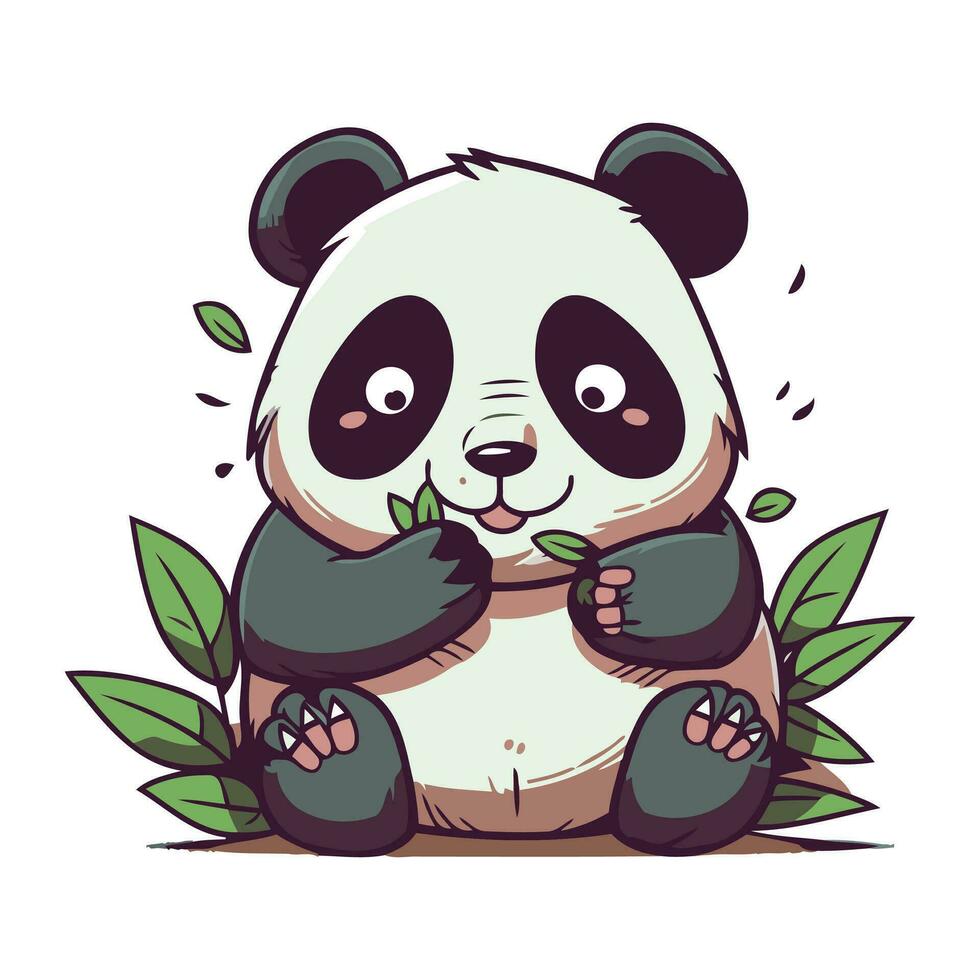 süß Panda Bär Karikatur Vektor Illustration. süß Karikatur Panda Bär Charakter.