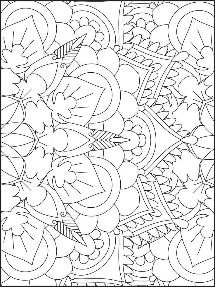 Blumen- Mandala Färbung Seiten, Blume Mandala Färbung Buchseite, Färbung Seite zum Erwachsene. Färbung Seiten. Mandala vektor