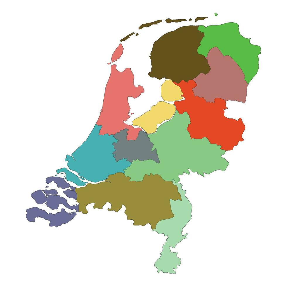 Niederlande Karte. Karte von Holland im administrative Regionen vektor