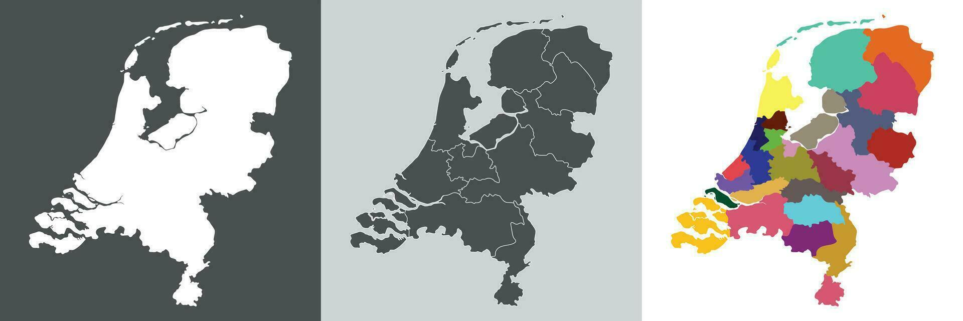 nederländerna Karta. Karta av holland i uppsättning vektor