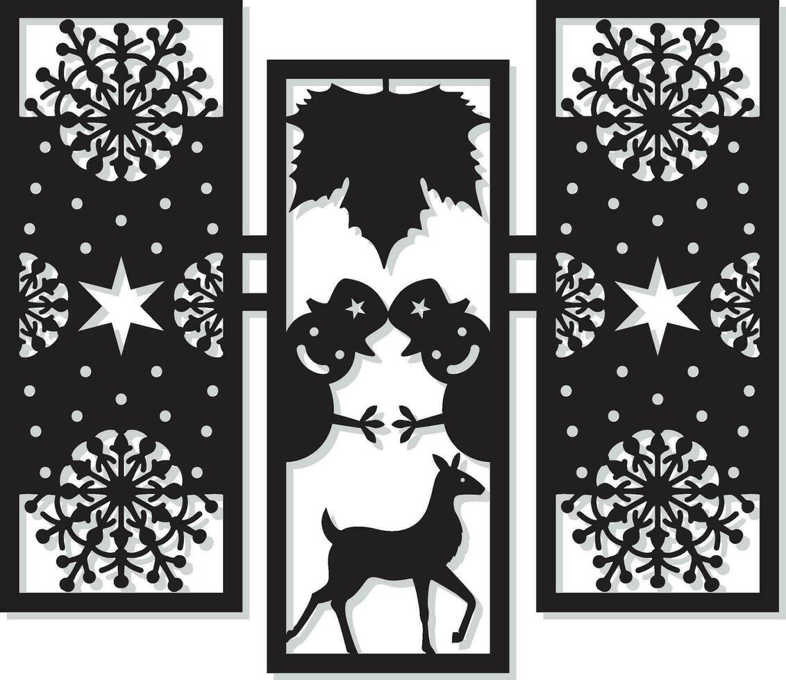 Weihnachten Panel Mauer Dekor Design vektor