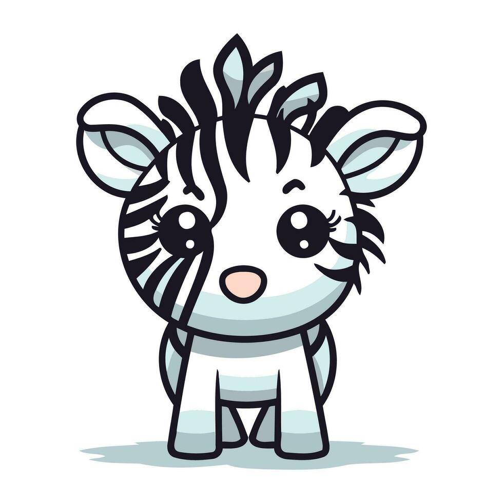 zebra tecknad serie karaktär vektor illustration. söt söt djur.