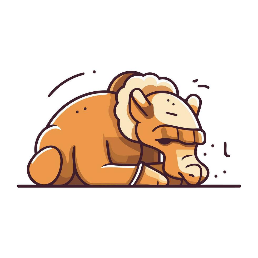 Kamel Schlafen. süß Karikatur Charakter. Vektor Illustration im eben Stil