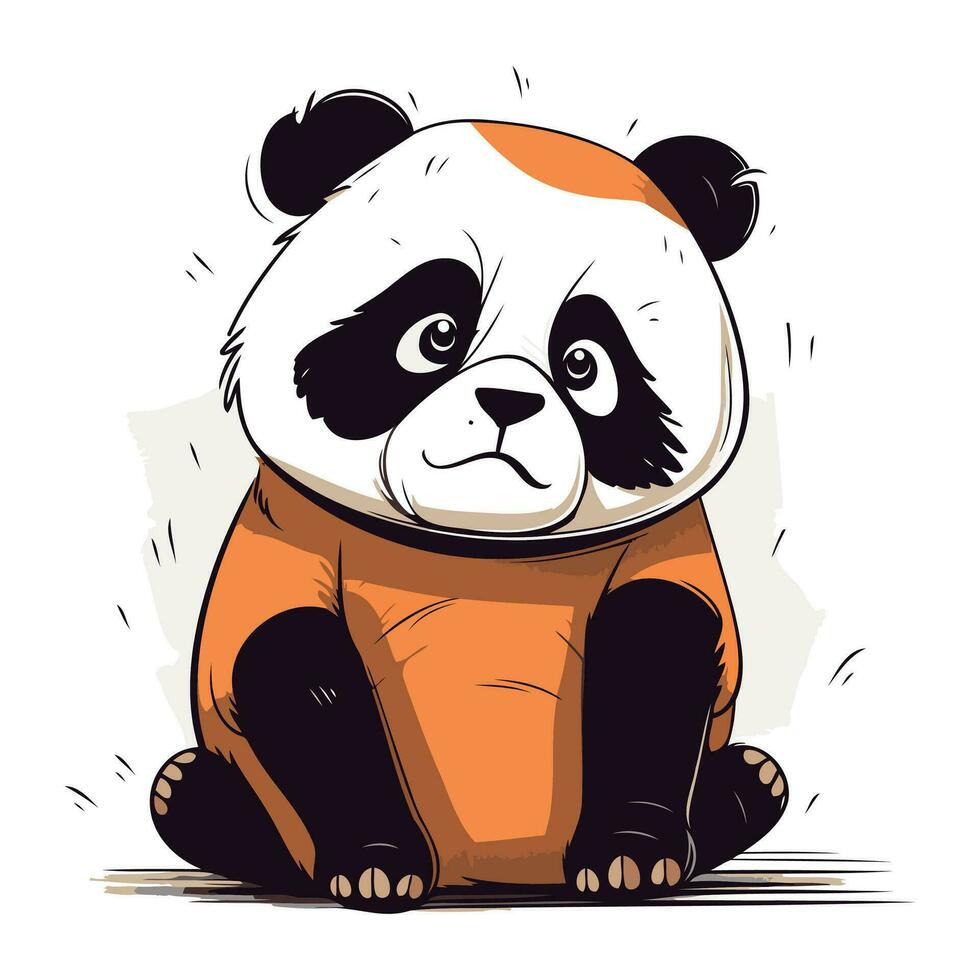 süß Panda Sitzung. Vektor Illustration von ein Panda.