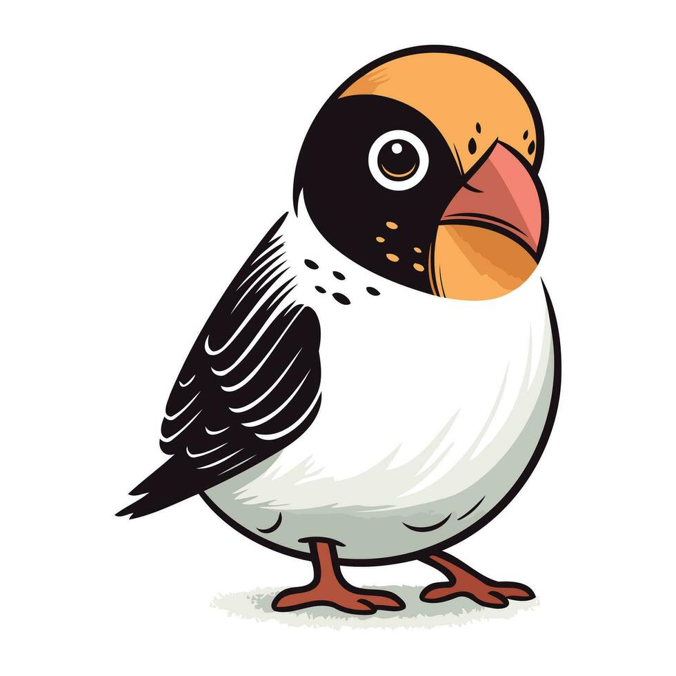illustration av en söt liten fågel isolerat på en vit bakgrund. vektor