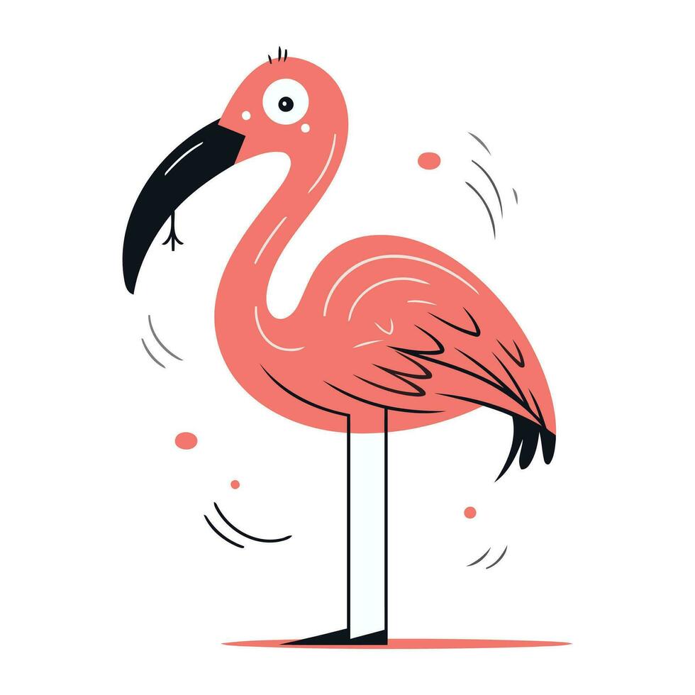 flamingo. vektor illustration i platt stil. isolerat på vit bakgrund.