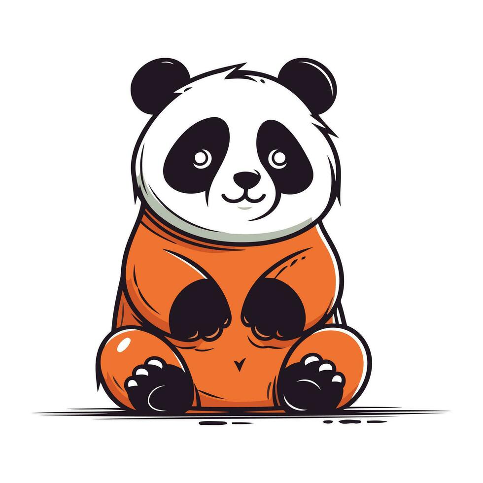 süß Panda Sitzung auf ein Weiß Hintergrund. Vektor Illustration.