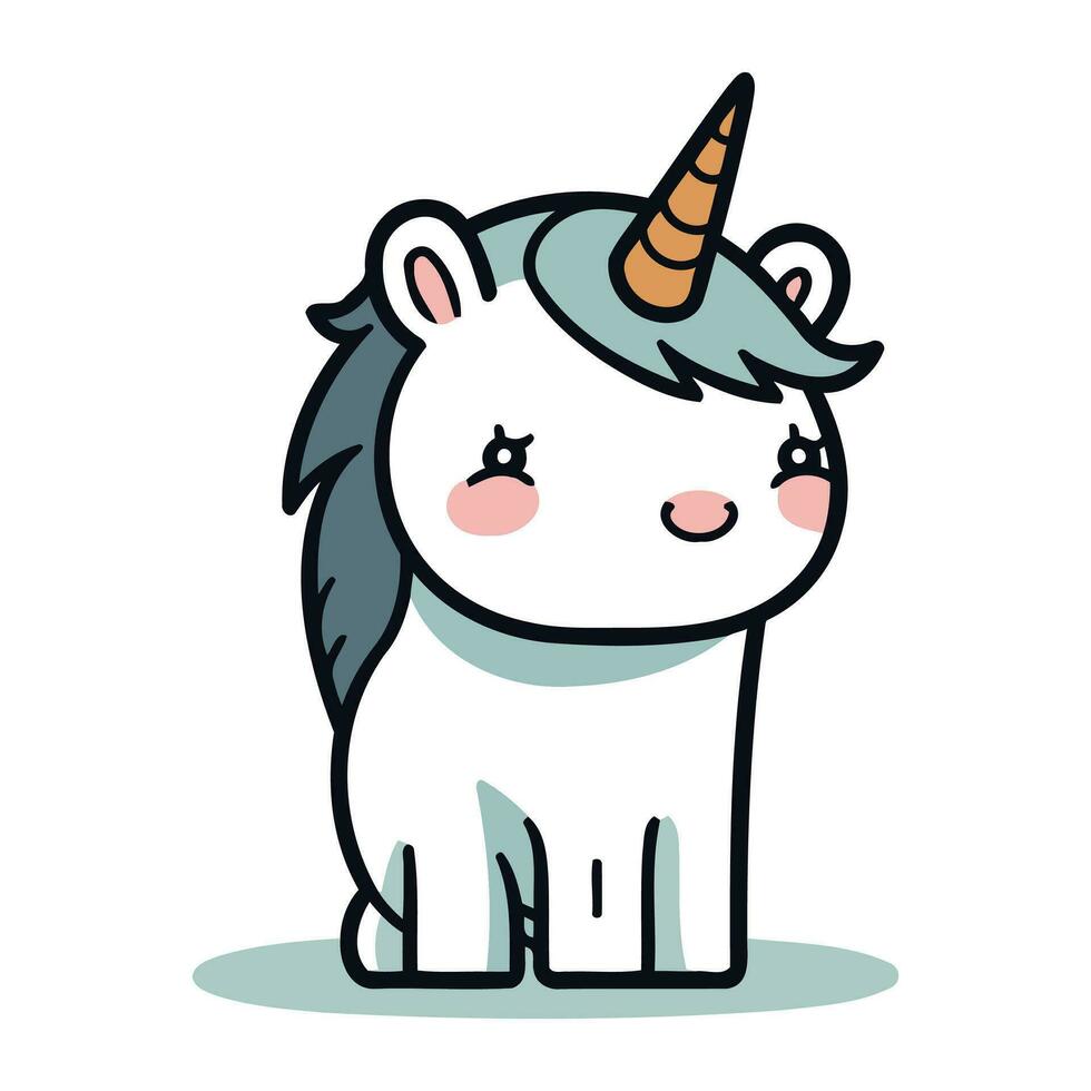 süß Einhorn. Vektor Illustration. isoliert auf Weiß Hintergrund.