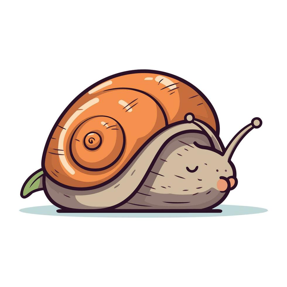 süß Karikatur Schnecke. Vektor Illustration. isoliert auf Weiß Hintergrund.