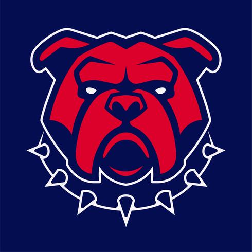 Bulldog i Spiked Collar Vector Mascot