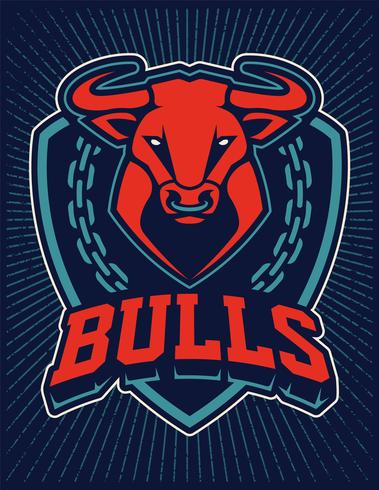 Bull Mascot Emblem Design Mall vektor