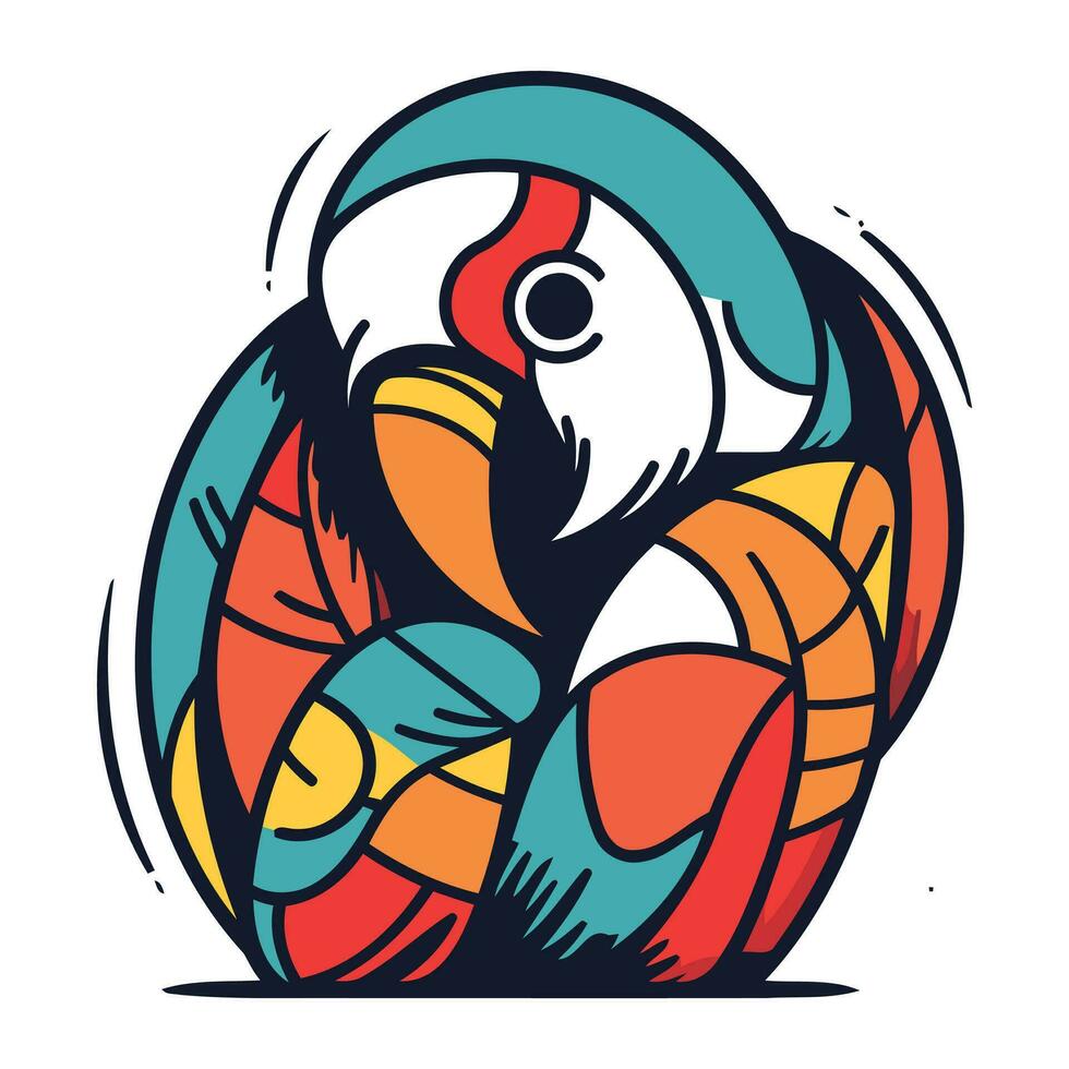 illustration i de stil av en färgade glas fönster med en papegoja vektor
