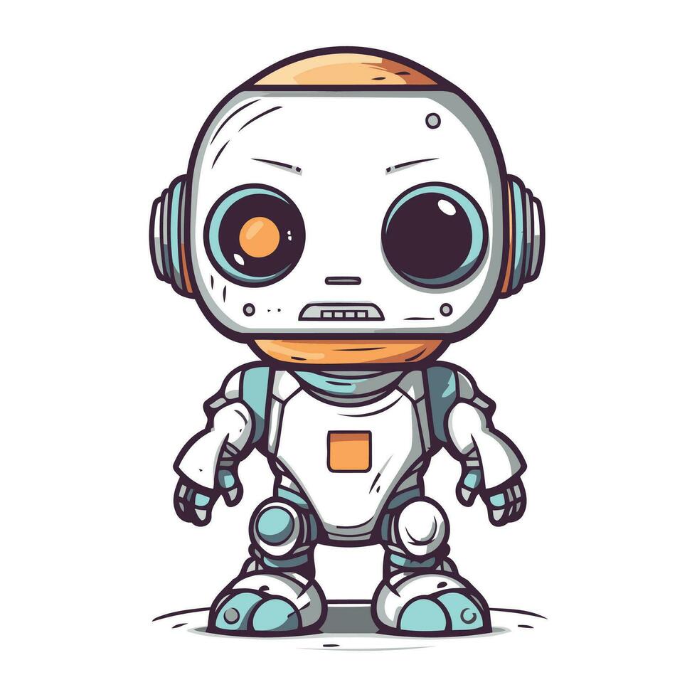 süß Roboter Karikatur. Vektor Illustration. isoliert auf Weiß Hintergrund.