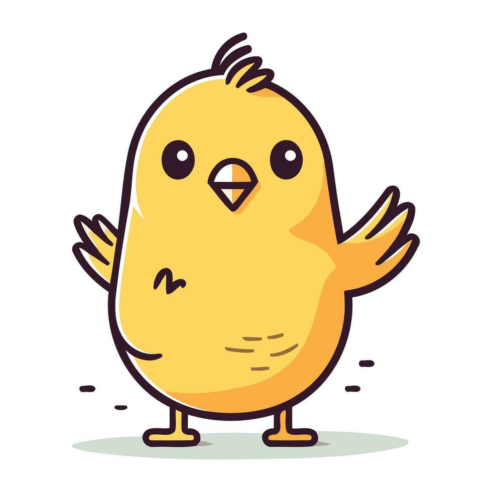söt liten kyckling tecknad serie karaktär vektor illustration design. Lycklig påsk