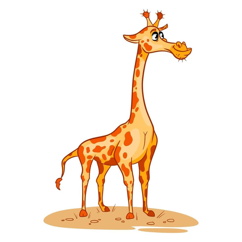 djurkaraktär rolig giraff i tecknad stil. vektor