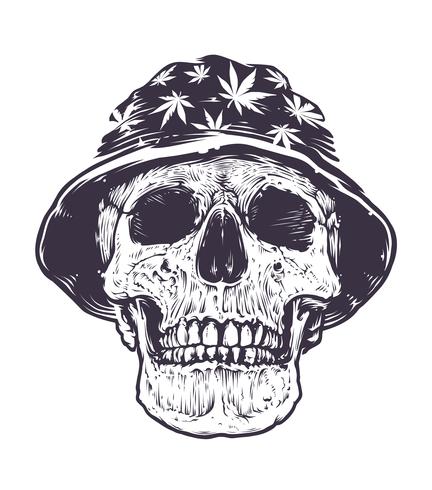 Rasta Skull i Hat vektor