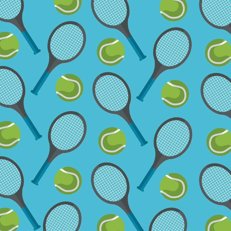 tennis racket och bollar sömlös mönster vektor