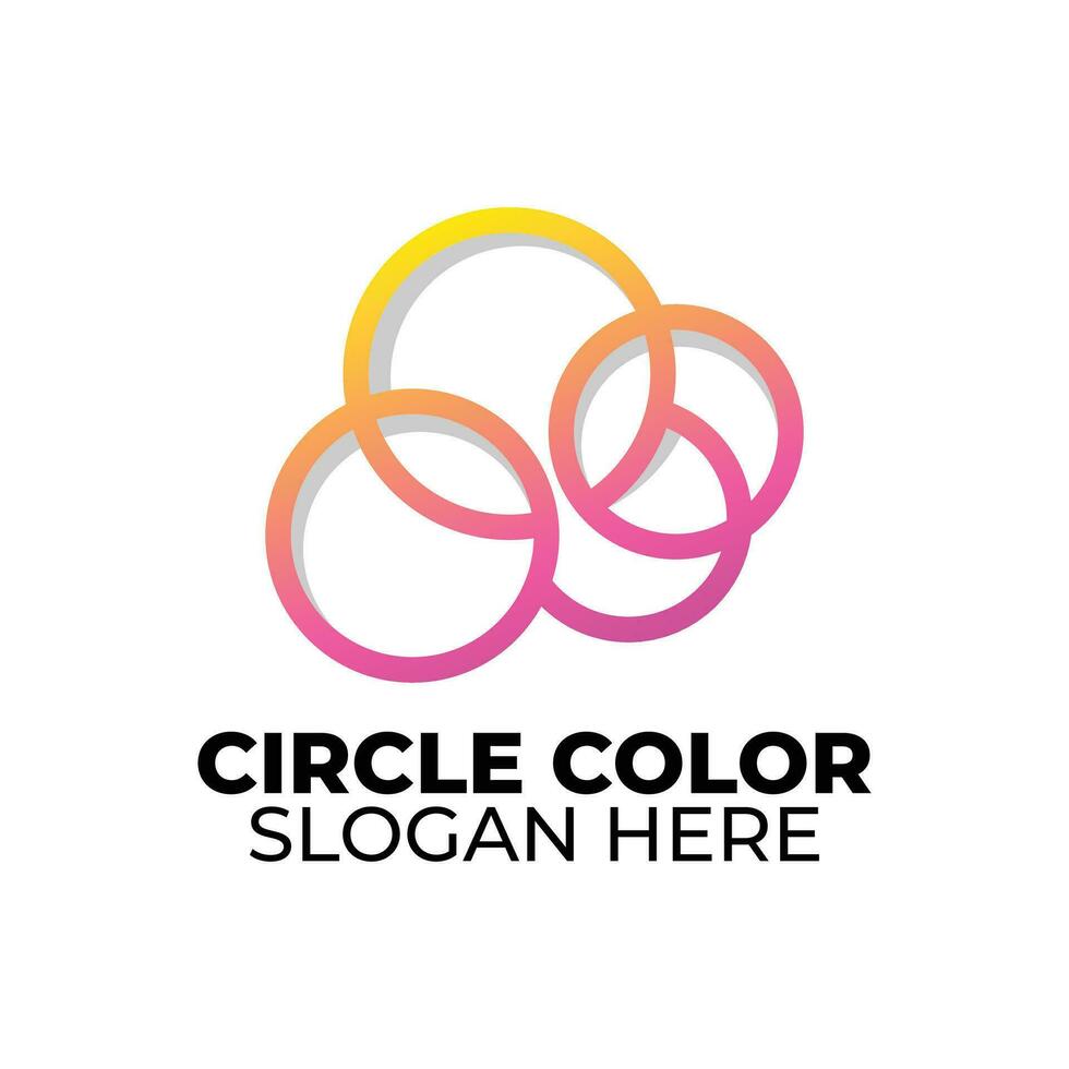 cirklar modern färgrik logotyp vektor