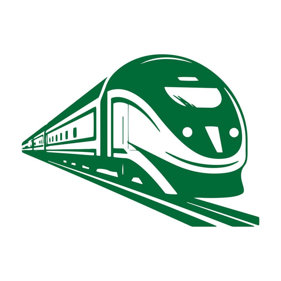 tåg logotyp spårvagn ikon metro vektor silhuett isolerat design