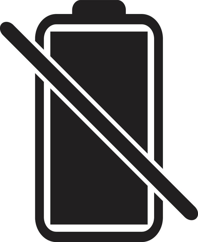 nicht Laden Batterie Symbol . Nein Batterie Symbol . Vektor Illustration