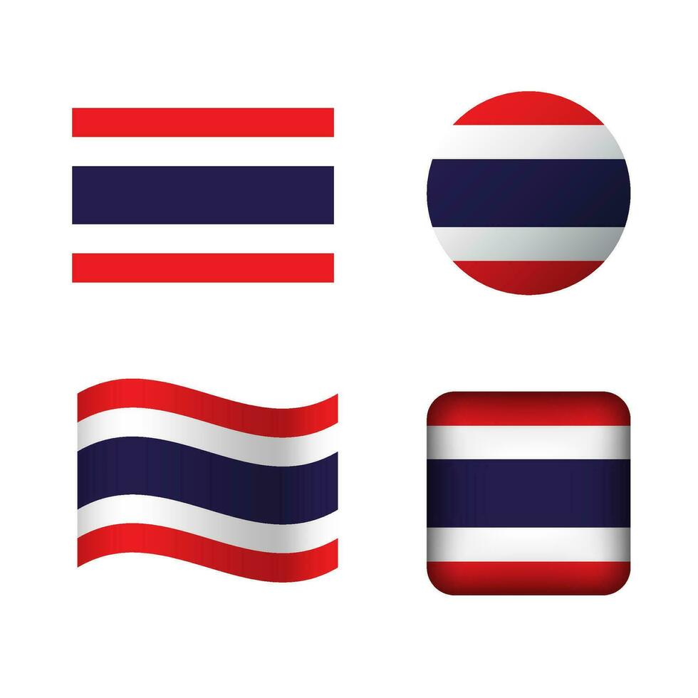 Vektor Thailand National Flagge Symbole einstellen