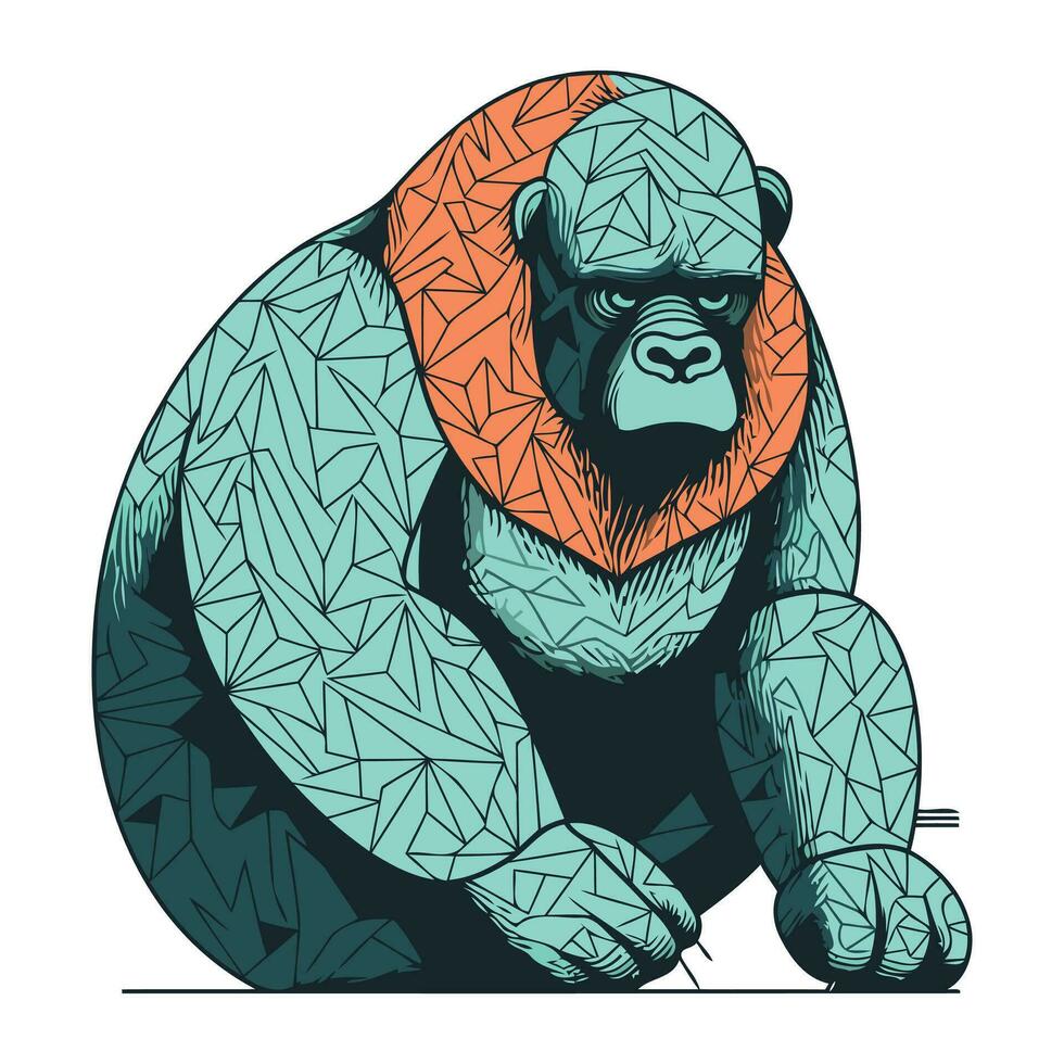 Gorilla. polygonal Design. Vektor Illustration.