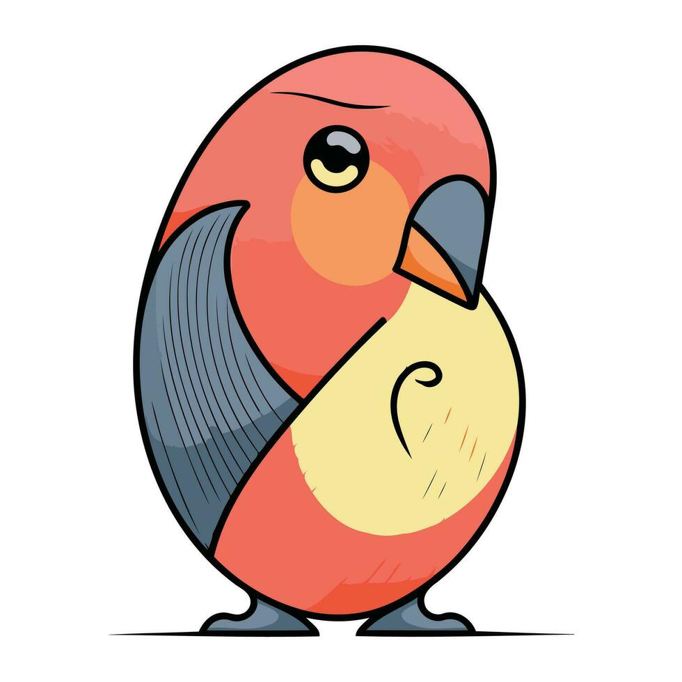 Karikatur Vektor Illustration von ein süß rot Papagei auf Weiß Hintergrund.