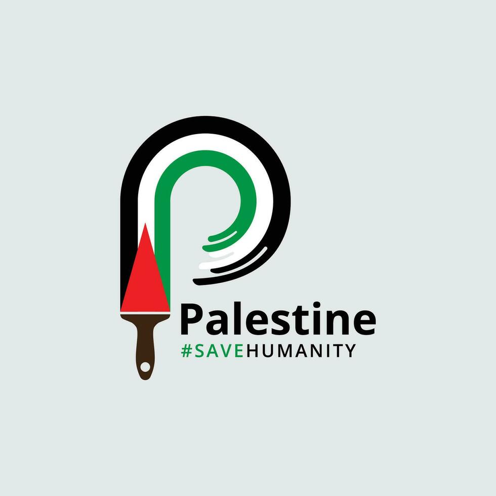 International Tag von Solidarität mit das palästinensisch Menschen mit Flagge und Gemälde Vektor Illustration