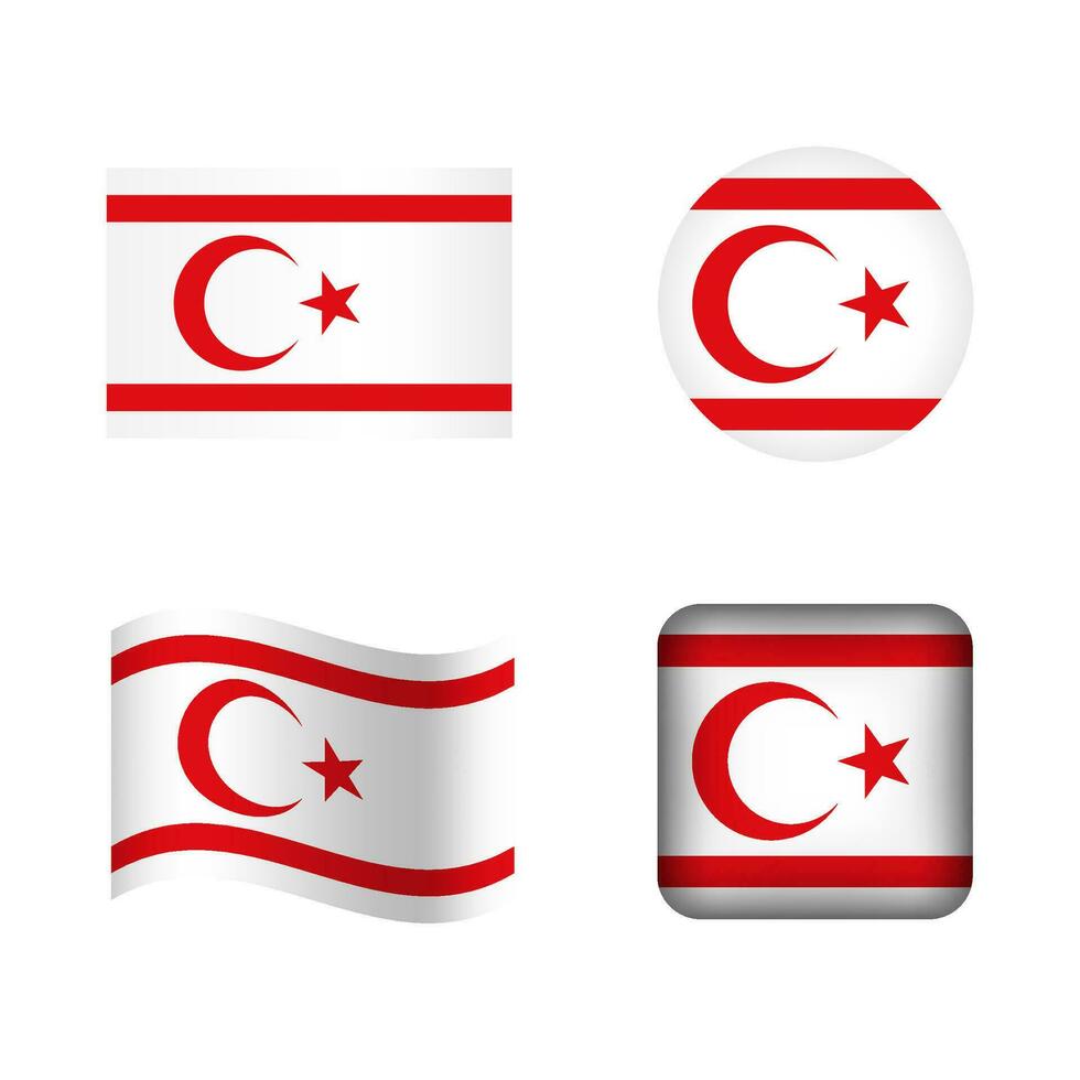 vektor nordlig cypern nationell flagga ikoner uppsättning